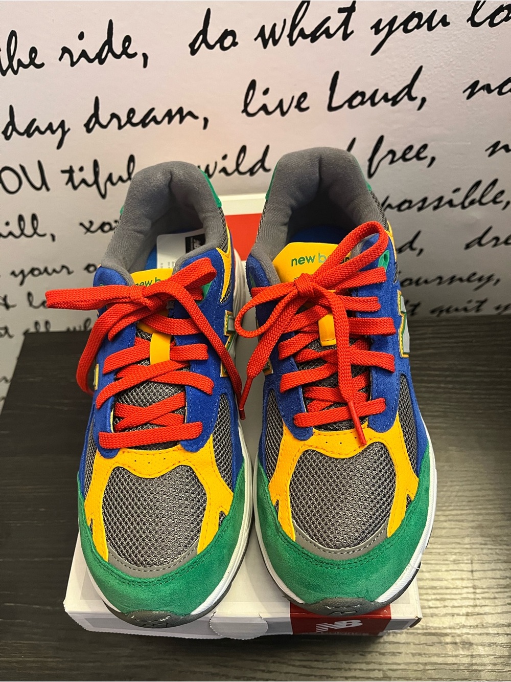 New Balance Kids Colorblock Sneakers - Blue/Green/Yellow/Red/Gray